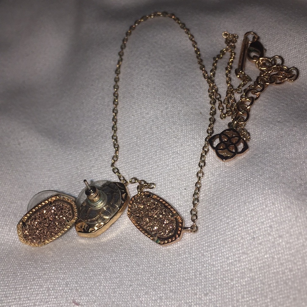 Kendra Scott Rose Gold Druzy Matching Set